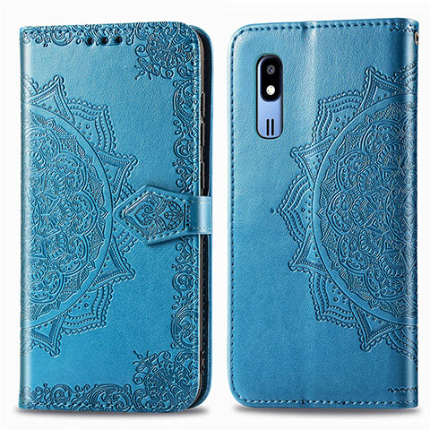 Funda de Cuero Cartera con Soporte Patron de Moda Carcasa para Samsung Galaxy A2 Core A260F A260G Azul