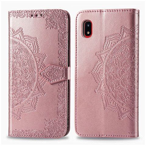 Funda de Cuero Cartera con Soporte Patron de Moda Carcasa para Samsung Galaxy A20 SC-02M SCV46 Oro Rosa