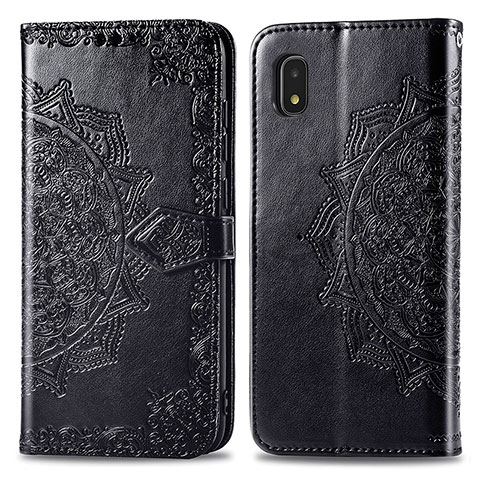 Funda de Cuero Cartera con Soporte Patron de Moda Carcasa para Samsung Galaxy A21 SC-42A Negro