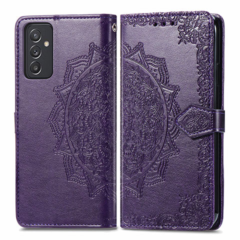 Funda de Cuero Cartera con Soporte Patron de Moda Carcasa para Samsung Galaxy A24 4G Morado