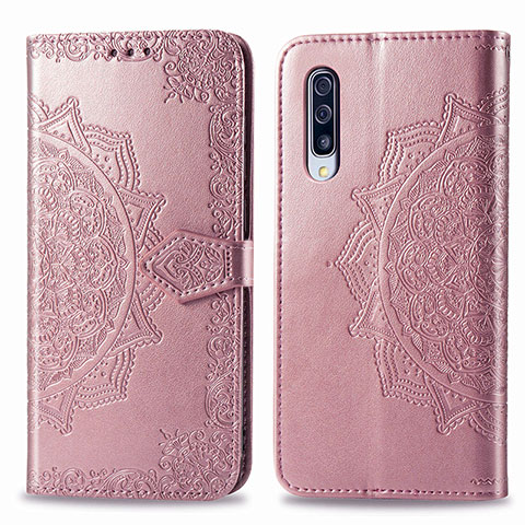 Funda de Cuero Cartera con Soporte Patron de Moda Carcasa para Samsung Galaxy A30S Oro Rosa