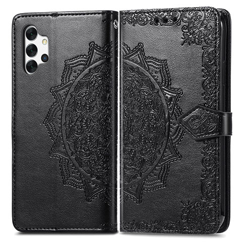 Funda de Cuero Cartera con Soporte Patron de Moda Carcasa para Samsung Galaxy A32 5G Negro