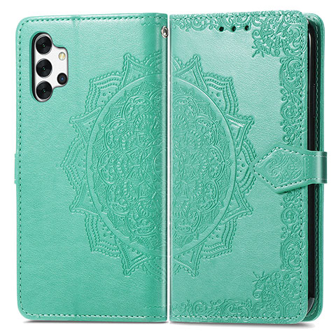 Funda de Cuero Cartera con Soporte Patron de Moda Carcasa para Samsung Galaxy A32 5G Verde