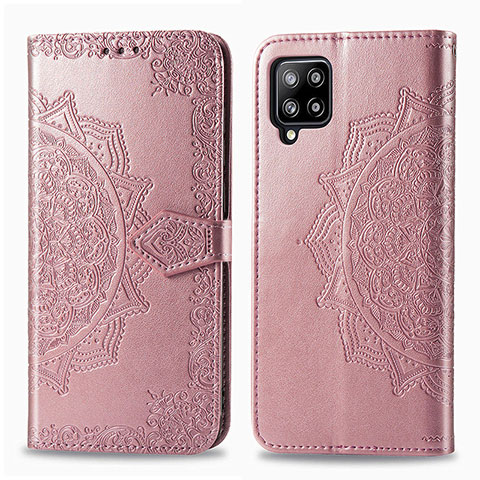 Funda de Cuero Cartera con Soporte Patron de Moda Carcasa para Samsung Galaxy A42 5G Oro Rosa