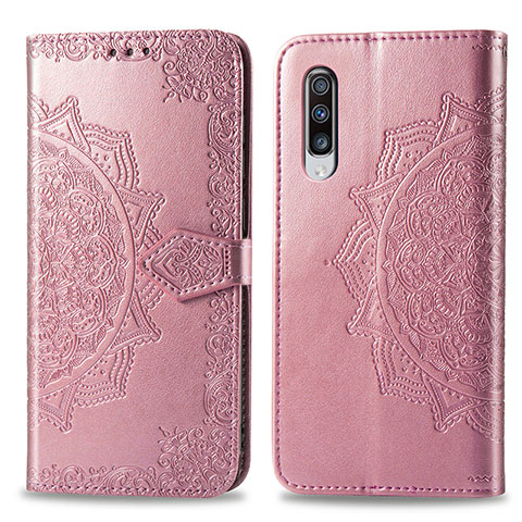 Funda de Cuero Cartera con Soporte Patron de Moda Carcasa para Samsung Galaxy A70S Oro Rosa