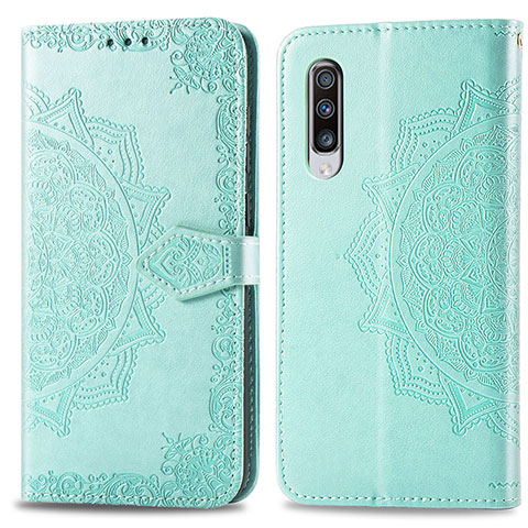 Funda de Cuero Cartera con Soporte Patron de Moda Carcasa para Samsung Galaxy A70S Verde