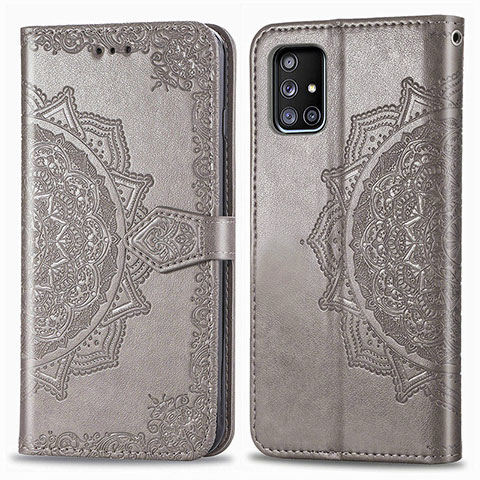 Funda de Cuero Cartera con Soporte Patron de Moda Carcasa para Samsung Galaxy A71 5G Gris