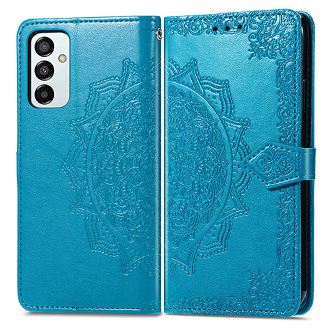 Funda de Cuero Cartera con Soporte Patron de Moda Carcasa para Samsung Galaxy F23 5G Azul