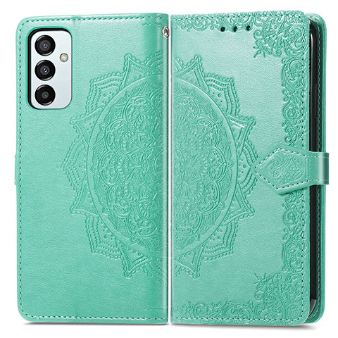 Funda de Cuero Cartera con Soporte Patron de Moda Carcasa para Samsung Galaxy F23 5G Verde