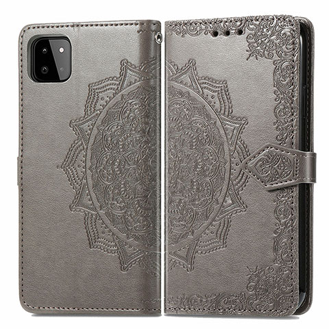 Funda de Cuero Cartera con Soporte Patron de Moda Carcasa para Samsung Galaxy F42 5G Gris