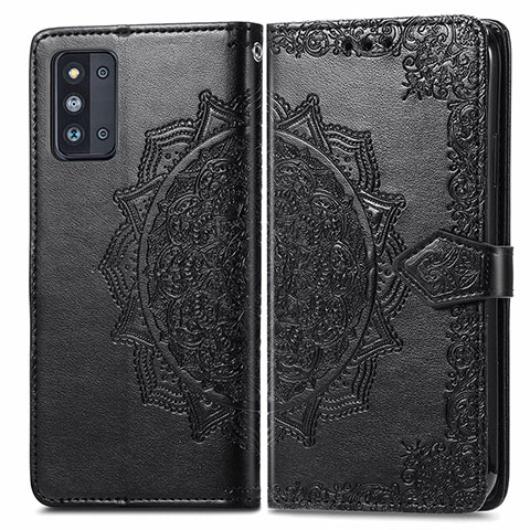 Funda de Cuero Cartera con Soporte Patron de Moda Carcasa para Samsung Galaxy F52 5G Negro