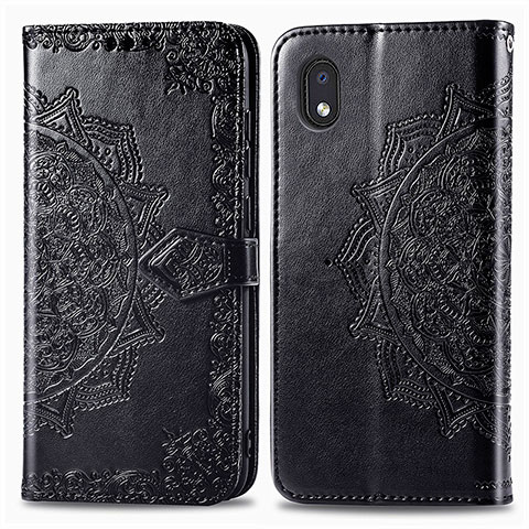 Funda de Cuero Cartera con Soporte Patron de Moda Carcasa para Samsung Galaxy M01 Core Negro