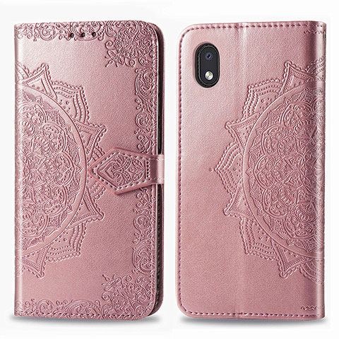 Funda de Cuero Cartera con Soporte Patron de Moda Carcasa para Samsung Galaxy M01 Core Oro Rosa