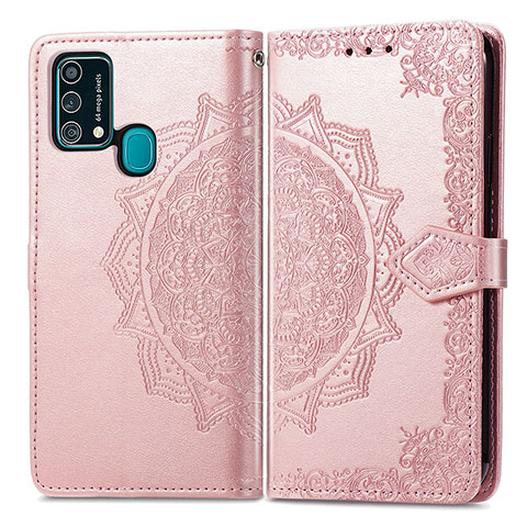 Funda de Cuero Cartera con Soporte Patron de Moda Carcasa para Samsung Galaxy M31 Oro Rosa