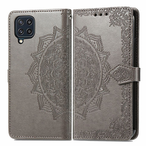 Funda de Cuero Cartera con Soporte Patron de Moda Carcasa para Samsung Galaxy M32 4G Gris