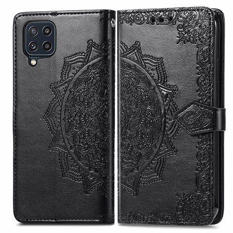 Funda de Cuero Cartera con Soporte Patron de Moda Carcasa para Samsung Galaxy M32 4G Negro