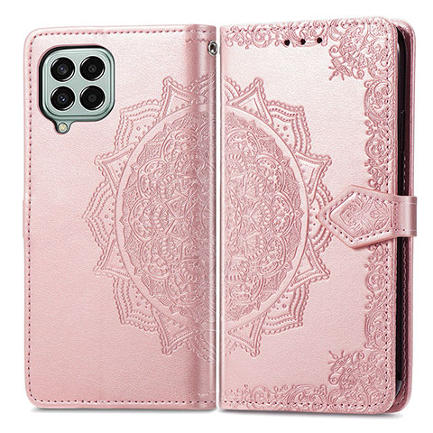 Funda de Cuero Cartera con Soporte Patron de Moda Carcasa para Samsung Galaxy M33 5G Oro Rosa