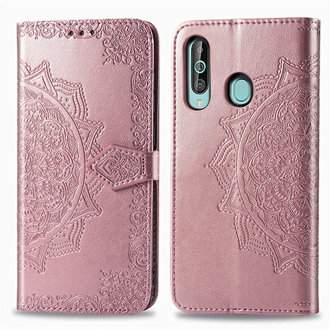 Funda de Cuero Cartera con Soporte Patron de Moda Carcasa para Samsung Galaxy M40 Oro Rosa