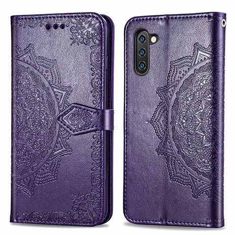 Funda de Cuero Cartera con Soporte Patron de Moda Carcasa para Samsung Galaxy Note 10 5G Morado