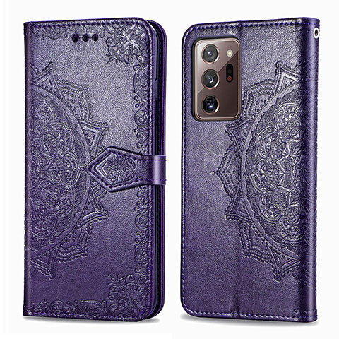 Funda de Cuero Cartera con Soporte Patron de Moda Carcasa para Samsung Galaxy Note 20 Ultra 5G Morado