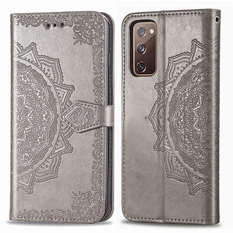 Funda de Cuero Cartera con Soporte Patron de Moda Carcasa para Samsung Galaxy S20 FE 5G Gris