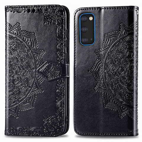 Funda de Cuero Cartera con Soporte Patron de Moda Carcasa para Samsung Galaxy S20 Negro