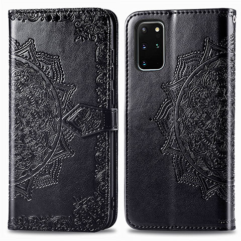 Funda de Cuero Cartera con Soporte Patron de Moda Carcasa para Samsung Galaxy S20 Plus 5G Negro