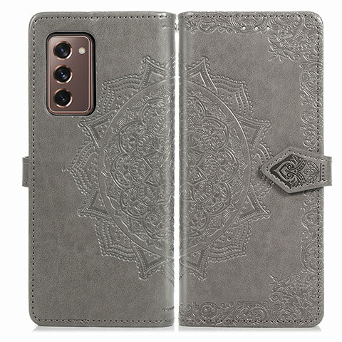 Funda de Cuero Cartera con Soporte Patron de Moda Carcasa para Samsung Galaxy Z Fold2 5G Gris