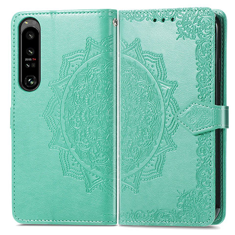 Funda de Cuero Cartera con Soporte Patron de Moda Carcasa para Sony Xperia 1 IV SO-51C Verde