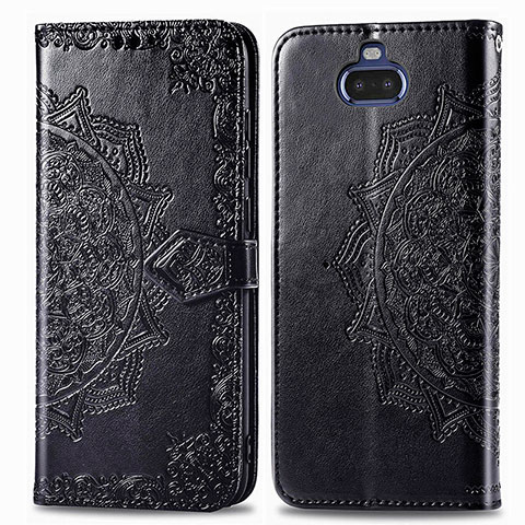 Funda de Cuero Cartera con Soporte Patron de Moda Carcasa para Sony Xperia 8 Negro