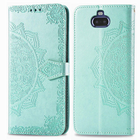 Funda de Cuero Cartera con Soporte Patron de Moda Carcasa para Sony Xperia 8 Verde