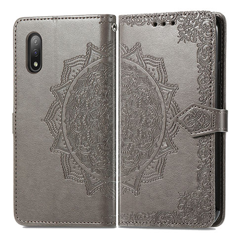 Funda de Cuero Cartera con Soporte Patron de Moda Carcasa para Sony Xperia Ace II Gris