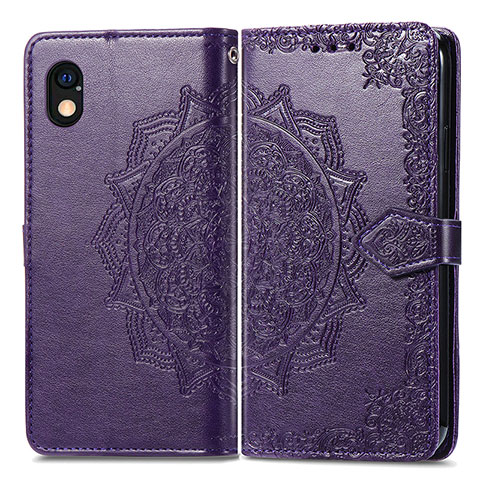 Funda de Cuero Cartera con Soporte Patron de Moda Carcasa para Sony Xperia Ace III Morado