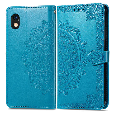 Funda de Cuero Cartera con Soporte Patron de Moda Carcasa para Sony Xperia Ace III SO-53C Azul