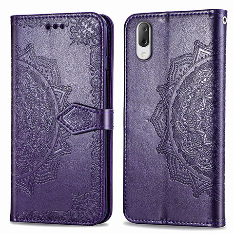 Funda de Cuero Cartera con Soporte Patron de Moda Carcasa para Sony Xperia L3 Morado