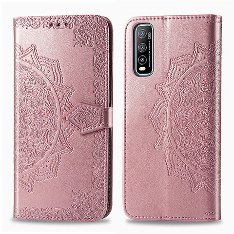 Funda de Cuero Cartera con Soporte Patron de Moda Carcasa para Vivo iQOO U1 Oro Rosa