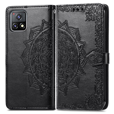 Funda de Cuero Cartera con Soporte Patron de Moda Carcasa para Vivo iQOO U3 5G Negro