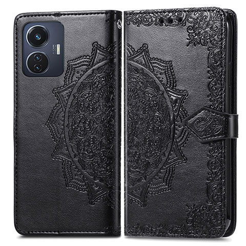 Funda de Cuero Cartera con Soporte Patron de Moda Carcasa para Vivo T1 4G Negro