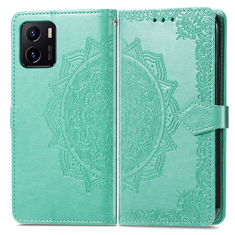 Funda de Cuero Cartera con Soporte Patron de Moda Carcasa para Vivo Y01 Verde