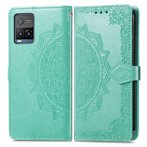 Funda de Cuero Cartera con Soporte Patron de Moda Carcasa para Vivo Y33s Verde