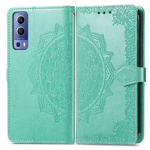 Funda de Cuero Cartera con Soporte Patron de Moda Carcasa para Vivo Y75s 5G Verde