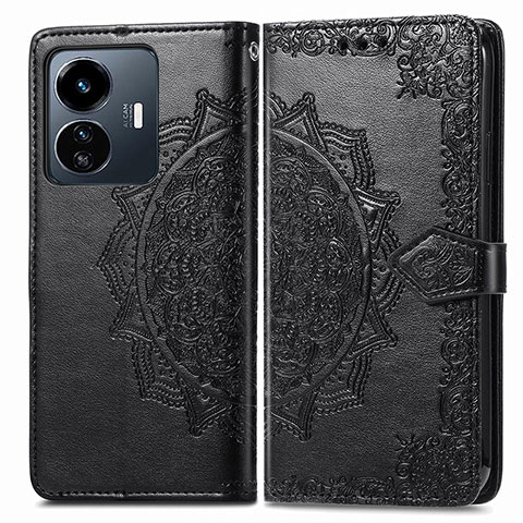 Funda de Cuero Cartera con Soporte Patron de Moda Carcasa para Vivo Y77e t1 Negro