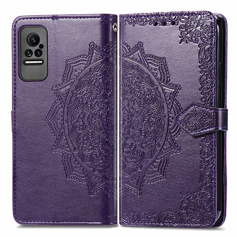 Funda de Cuero Cartera con Soporte Patron de Moda Carcasa para Xiaomi Civi 1S 5G Morado