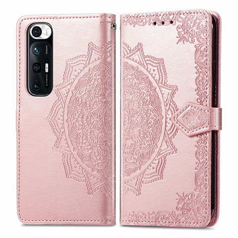 Funda de Cuero Cartera con Soporte Patron de Moda Carcasa para Xiaomi Mi 10S 5G Oro Rosa