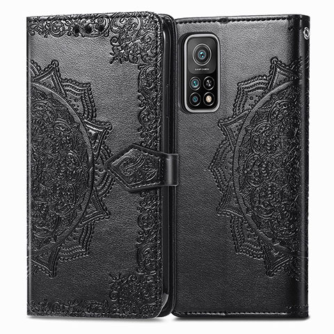 Funda de Cuero Cartera con Soporte Patron de Moda Carcasa para Xiaomi Mi 10T 5G Negro