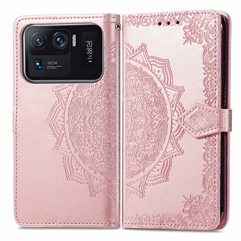 Funda de Cuero Cartera con Soporte Patron de Moda Carcasa para Xiaomi Mi 11 Ultra 5G Rosa