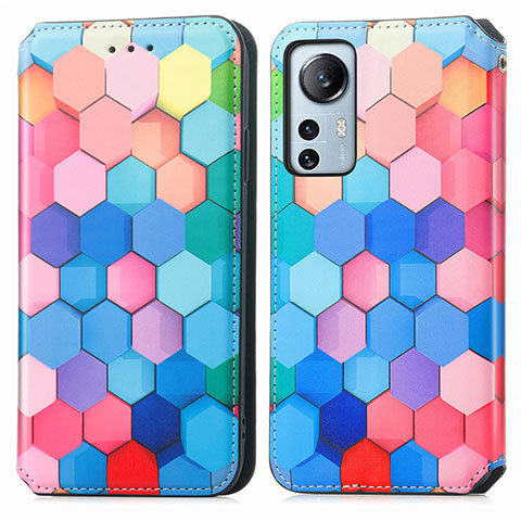 Funda de Cuero Cartera con Soporte Patron de Moda Carcasa para Xiaomi Mi 12S Pro 5G Azul