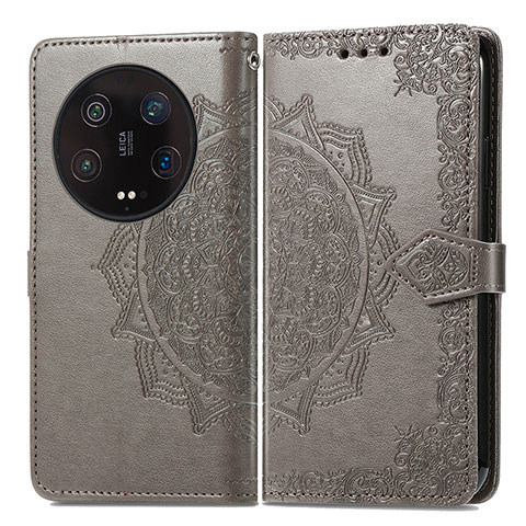 Funda de Cuero Cartera con Soporte Patron de Moda Carcasa para Xiaomi Mi 13 Ultra 5G Gris