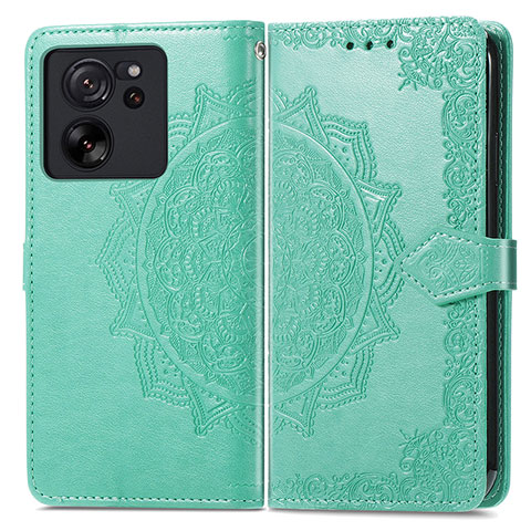 Funda de Cuero Cartera con Soporte Patron de Moda Carcasa para Xiaomi Mi 13T Pro 5G Verde