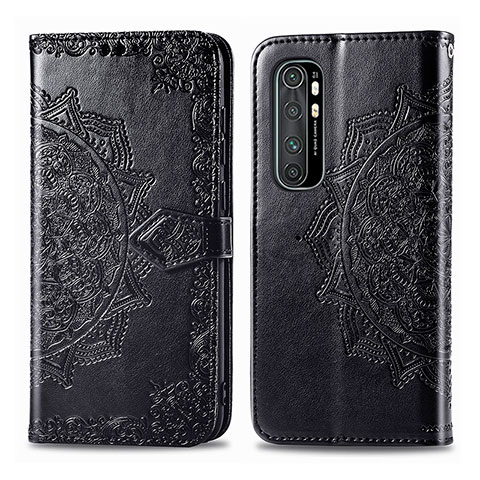 Funda de Cuero Cartera con Soporte Patron de Moda Carcasa para Xiaomi Mi Note 10 Lite Negro